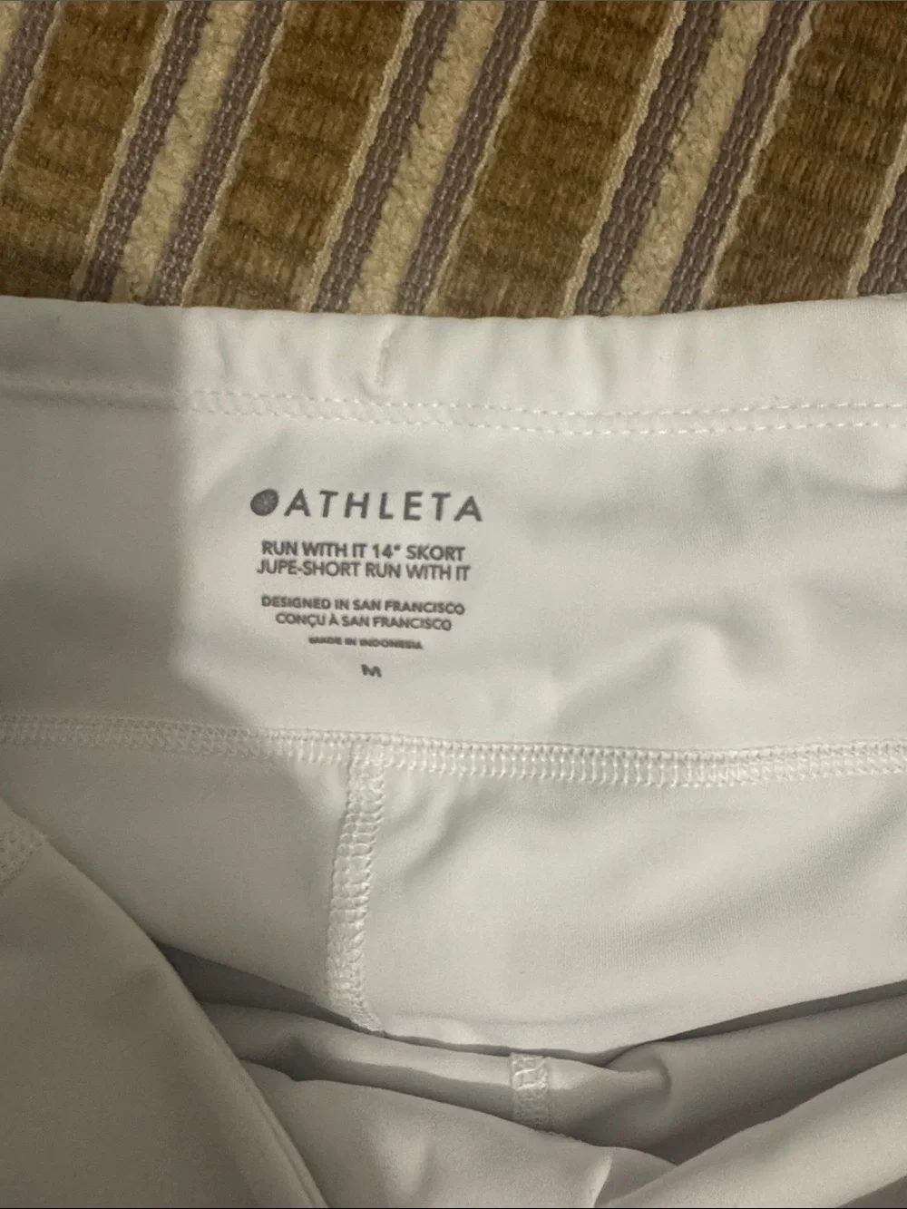 Athleta White Athletic Shorts with Rear Zip Pocket
